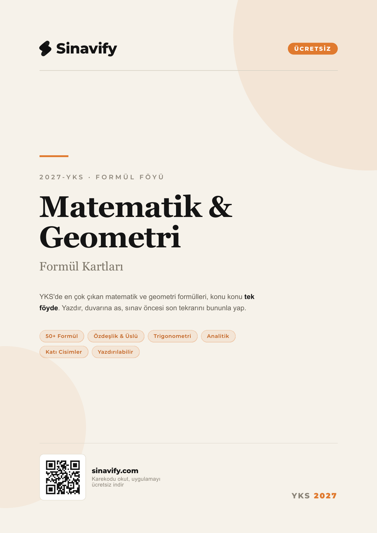 Matematik ve Geometri Formül Föyü kapağı