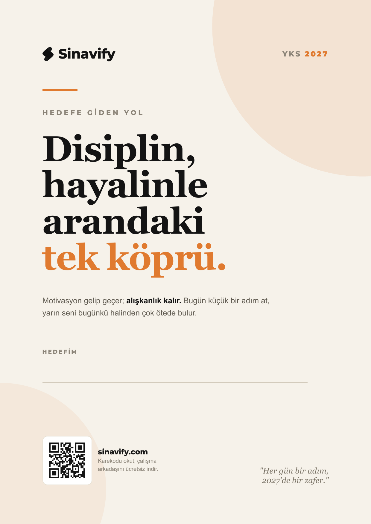 YKS 2027 Motivasyon Posteri