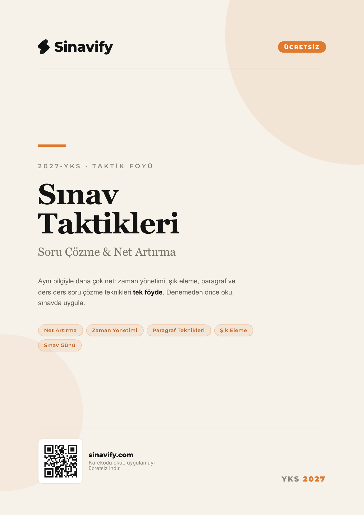 YKS Sınav Taktikleri föyü kapağı